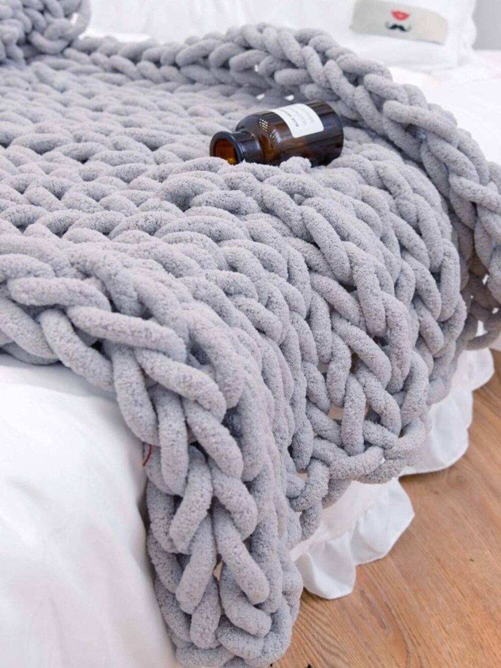 Soft Chunky Knit Throw Blanket for Couch, Cozy Warm Knitted Blankets